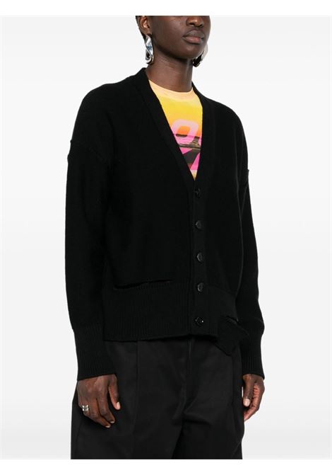 Black cut-out button-up cardigan MM6 Maison Margiela - women MM6 MAISON MARGIELA | S52HP0019M13044900